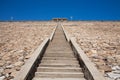 Stairsteps to the top of dam Royalty Free Stock Photo