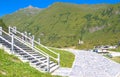 Stairway along an alpine path