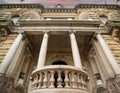 Stairway with balcony in old castle Royalty Free Stock Photo