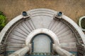 Stairway with balcony in old castle Royalty Free Stock Photo