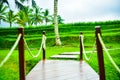 Stairway bridge to heavenly rice terrace field Royalty Free Stock Photo