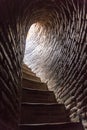 Stairway in the Burana tower, stump of an ancient minaret, Kyrgyzst Royalty Free Stock Photo