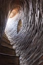 Stairway in the Burana tower, stump of an ancient minaret, Kyrgyzst Royalty Free Stock Photo