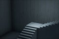 The stairway in the dark basement, 3d rendering