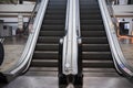 Stairway Electric Escalator of Shopping Mall, Perspective View of Empty Luxury Staircase Escalator, Facility Building Royalty Free Stock Photo