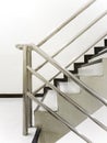 Stairway,fire exit emergency stair with stainless steel railing. Royalty Free Stock Photo