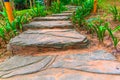 Stairway Formed by Big Flat Rocks Leading to Top of a Hill Royalty Free Stock Photo