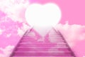 Stairway going up to the hearts door Royalty Free Stock Photo