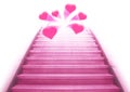 Stairway going up to the hearts Royalty Free Stock Photo