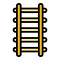 Stairway ladder icon color outline vector Royalty Free Stock Photo