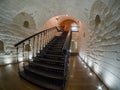 Stairway leading down to a downstairs of restaurant Aragvi