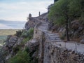 Stairway leading to a chapel.