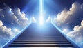 Stairway leading to heaven with light rays Royalty Free Stock Photo