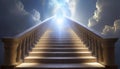 Stairway leading to heaven with light rays Royalty Free Stock Photo