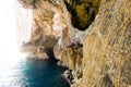 The stairway leading to the Neptune`s Grotto, in Capo Caccia cliffs, near Alghero, in Sardinia, Italy Royalty Free Stock Photo