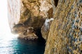 The stairway leading to the Neptune`s Grotto, in Capo Caccia cliffs, near Alghero, in Sardinia, Italy Royalty Free Stock Photo