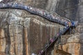 The stairway leading to the summit of Sigiriya Rock Fortress.