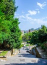 stairway leading to the top of capodimonte hill in italian naples-...IMAGE