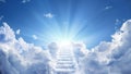 Stairway Leading Up To Heavenly Sky Royalty Free Stock Photo