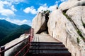 Stairway leading up to the peak of Ulsan Bawi Rock.