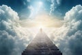 Stairway leading up to sky. Stairway to heaven. Royalty Free Stock Photo