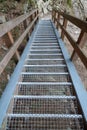 Stairway with metal stairs