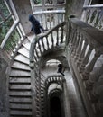 Stairway in old abandoned hotel