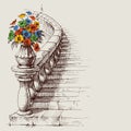 Stairway and railing sketch