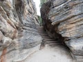 Stairway in rock walls Royalty Free Stock Photo