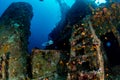 Stairway on Ship Wreck in maldives indian ocean Royalty Free Stock Photo