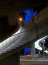 Stairway to a city nightscape