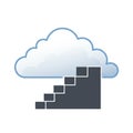 Stairway to Cloud with White Background Shows Business Development Opportunity Royalty Free Stock Photo