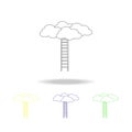 stairway to the clouds multicolored multicolored iconss. Stairs in our life multicolored icons Can be used for web, logo, mobile