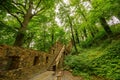 Stairway to green. Ksiaz castle in south Poland