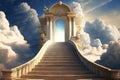 stairway to heaven in glory gates of Paradise meeting. ai generative Royalty Free Stock Photo