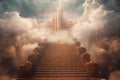 Stairway to heaven, , last journey to afterlife, religious concept, bible, angels. Death. Forever life in paradise Royalty Free Stock Photo