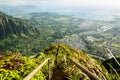 Stairway to Heaven in Oahu island Hawaii Royalty Free Stock Photo
