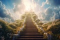 Stairway to heaven paradise. Generate Ai Royalty Free Stock Photo