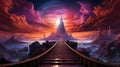 Stairway to heaven - surreal dream. Created with Generative AI