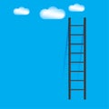 Stairway to heaven. Team concept. Stairway to the clouds. Staircase to the sky. Vector illustration. Royalty Free Stock Photo