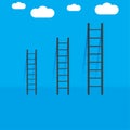 Stairway to heaven. Team concept. Stairway to the clouds. Staircase to the sky. Vector illustration. Royalty Free Stock Photo