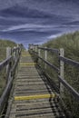 Stairway to heaven. Wooden steps up to a blue sky Royalty Free Stock Photo