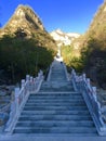 Stairway to the mountain peak