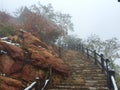 Stairway to the mountain peak Royalty Free Stock Photo