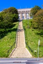 Stairway to the Nice Havrais building in Sainte-Adresse, France Royalty Free Stock Photo