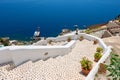 Stairway to sea. Oia, Santorini, Greece Royalty Free Stock Photo