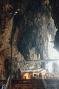 Stairway to the temple Inside Batu Caves near Kuala Lumpur, Malaysia. Royalty Free Stock Photo