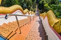 Stairway to the temple Shot from top to bottom Behind the stairs there are statues of serpents along the way