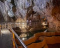 Stairway in underground semi submersed cave Royalty Free Stock Photo