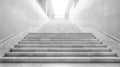 A stairway with white marble steps leading to a light, AI